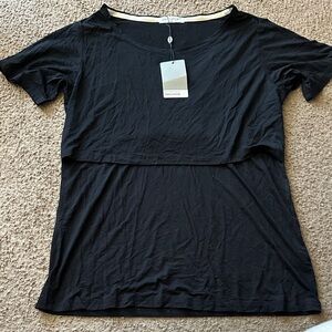NWT Black Short Sleeve Nursing Tee